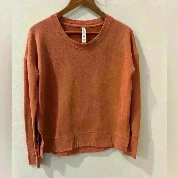 Athleta Coaster Luxe Sweatshirt Coral Size S - Picture 1 of 5